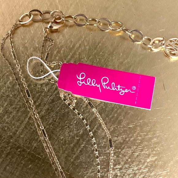 Lilly Pulitzer NECKLACE Gold Seascape Starfish Layered Chain CRYSTAL Charm NWT - Picture 8 of 14